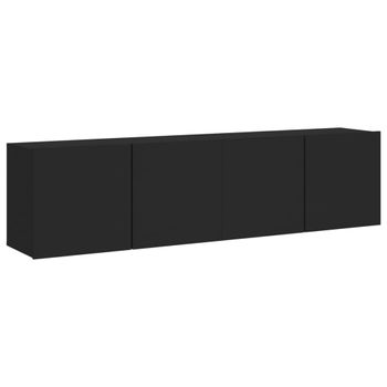 Muebles Para Tv De Pared 2 Unidades Negro 80x30x41 Cm