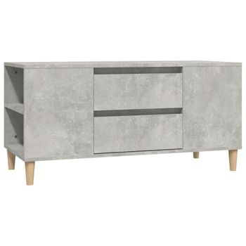 Mueble De Tv Madera Contrachapada Gris Hormigón 102x44,5x50 Cm