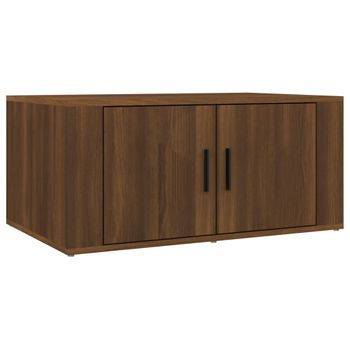 Mesa De Centro Madera Contrachapada Roble Marrón 80x50x36 Cm