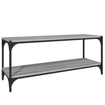 Mueble Para Tv Contrachapada Y Acero Gris Sonoma 100x33x41 Cm