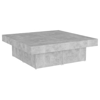 Mesa De Centro Madera Contrachapada Gris Hormigón 80x50x40 Cm