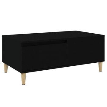 Mesa De Centro Madera Contrachapada Negro 90x50x36,5 Cm