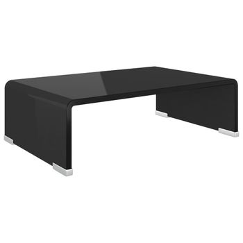 Soporte Para Tv/elevador Monitor Cristal Negro 40x25x11 Cm