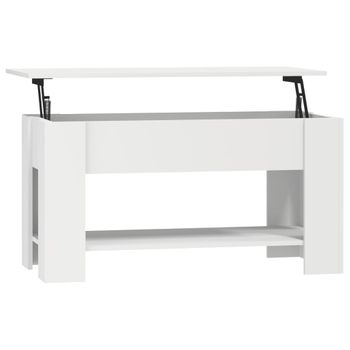 Mesa De Centro Madera Contrachapada Blanco 101x49x52 Cm