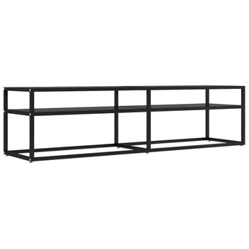 Mueble Para Tv Vidrio Templado Negro 160x40x40,5 Cm