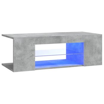 Mueble De Tv Con Luces Led Gris Hormigón 90x39x30 Cm