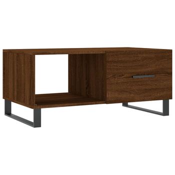 Mesa De Centro Madera Contrachapada Roble Marrón 90x50x40 Cm