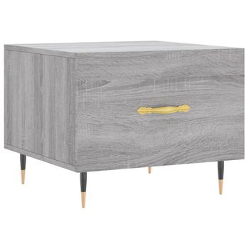 Mesa De Centro Madera Contrachapada Gris Sonoma 50x50x40 Cm