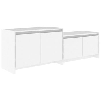 Mueble Para Tv Madera Contrachapada Blanco 146,5x35x50 Cm