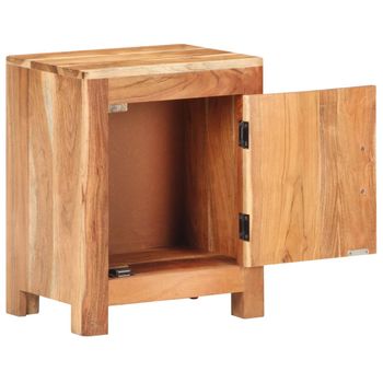 Mesita De Noche De Madera Maciza De Acacia 40x30x50 Cm