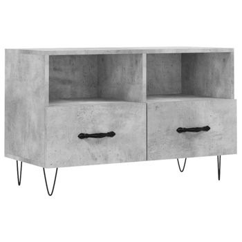 Mueble Para Tv Madera Contrachapada Gris Hormigón 80x36x50 Cm