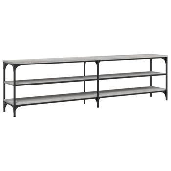 Mueble Tv Metal Y Madera Contrachapada Gris Sonoma 180x30x50 Cm