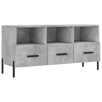 Mueble De Tv Madera De Ingeniería Gris Hormigón 102x36x50 Cm