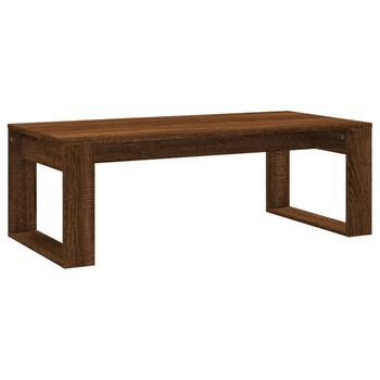 Mesa De Centro Madera De Ingeniería Roble Marrón 102x50x35 Cm