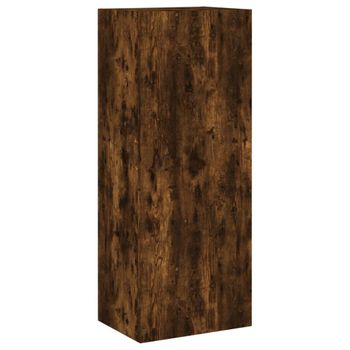 Mueble De Tv De Pared Madera Roble Ahumado 40,5x30x102 Cm