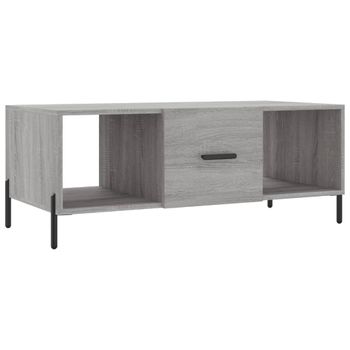 Mesa De Centro Madera Contrachapada Gris Sonoma 102x50x40 Cm