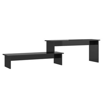 Mueble Para Tv Madera Contrachapada Negro Brillante 180x30x43cm