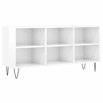 Mueble De Tv Madera De Ingeniería Blanco Brillo 103,5x30x50 Cm