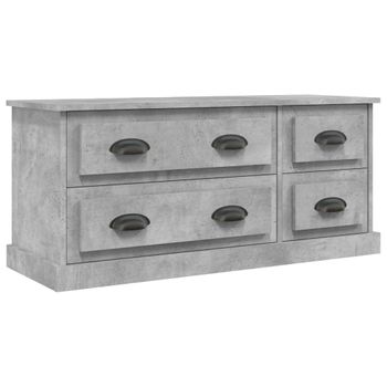 Mueble De Tv Madera Contrachapada Gris Hormigón 100x35,5x45 Cm