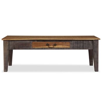 Mesa De Centro De Madera Maciza Vintage 118x60x40 Cm