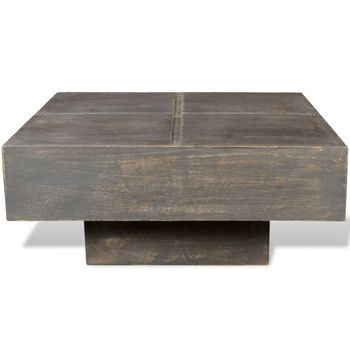 Mesa De Centro Cuadrada De Madera Maciza De Mango Marrón