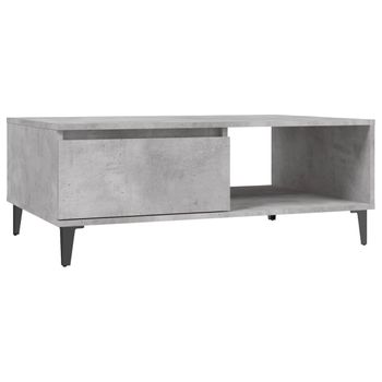 Mesa De Centro Madera Contrachapada Gris Hormigón 90x60x35 Cm