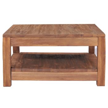 Mesa De Centro De Madera Maciza De Teca 68x67x35 Cm