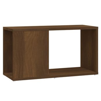 Mueble De Tv Madera Contrachapada Marrón Roble 60x24x32 Cm