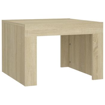 Mesa De Centro De Madera Contrachapada Color Roble 50x50x35 Cm