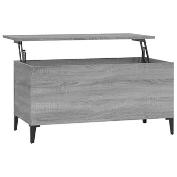 Mesa De Centro Madera Contrachapada Gris Sonoma 90x44,5x45 Cm