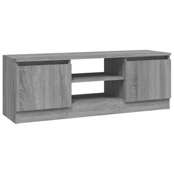 Mueble De Tv Con Puerta Gris Sonoma 102x30x36 Cm