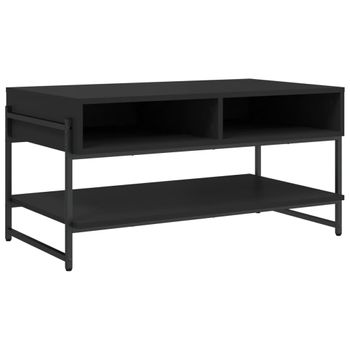 Mesa De Centro Madera Contrachapada Negro 90x50x45 Cm