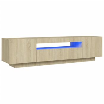 Mueble De Tv Con Luces Led Roble Sonoma 160x35x40 Cm