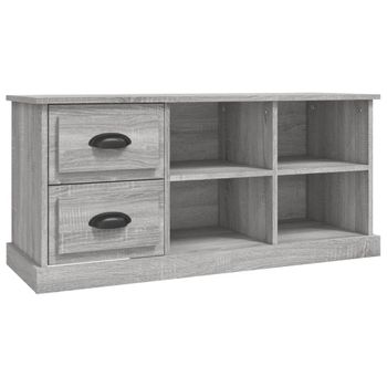 Mueble De Tv Madera Contrachapada Gris Sonoma 102x35,5x47,5 Cm