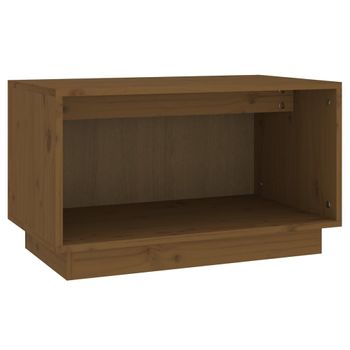 Mueble De Tv Madera Maciza De Pino Marrón Miel 60x35x35 Cm