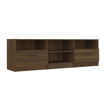 Mueble Para Tv Madera Contrachapada Roble Marrón 150x33,5x45 Cm