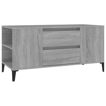 Mueble De Tv Madera Contrachapada Gris Sonoma 102x44,5x50 Cm