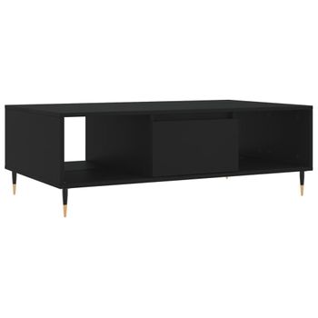 Mesa De Centro Madera De Ingeniería Negro 104x60x35 Cm