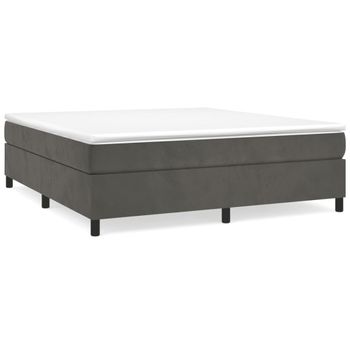 Estructura De Cama Box Spring Terciopelo Gris Oscuro 180x200 Cm