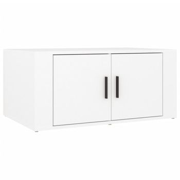 Mesa De Centro Madera Contrachapada Blanco 80x50x36 Cm