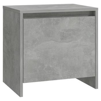 Mesita De Noche Madera Ingeniería Gris Hormigón 45x34x44,5 Cm