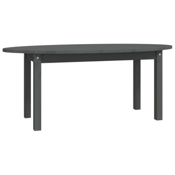 Mesa De Centro De Madera Maciza De Pino Gris 110x55x45 Cm