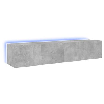 Muebles Tv De Pared Luces Led 2 Unidades Gris Hormigón 80x35x31 Cm