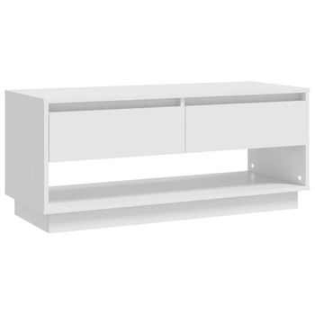 Mueble Para Tv Madera Contrachapada Blanco 102x41x44 Cm