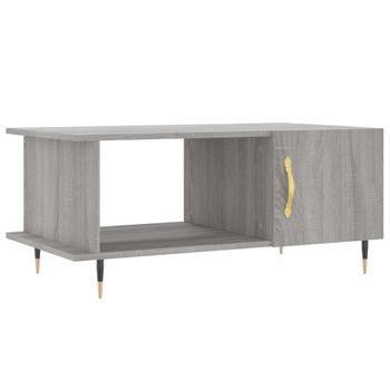 Mesa De Centro Madera Contrachapada Gris Sonoma 90x50x40 Cm