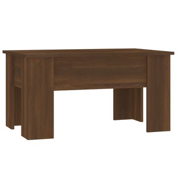 Mesa De Centro Madera Contrachapada Roble Marrón 79x49x41 Cm