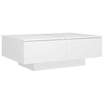 Mesa De Centro Madera Contrachapada Blanco 90x60x31 Cm