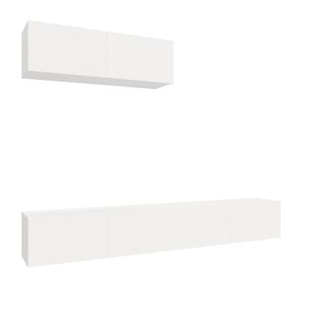 Set De Muebles De Tv 3 Piezas Madera Contrachapada Blanco