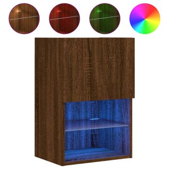 Mueble Para Tv Con Luces Led Roble Marrón 40,5x30x60 Cm