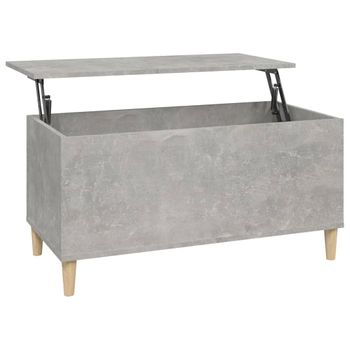 Mesa De Centro Madera Contrachapada Gris Hormigón 90x44,5x45 Cm